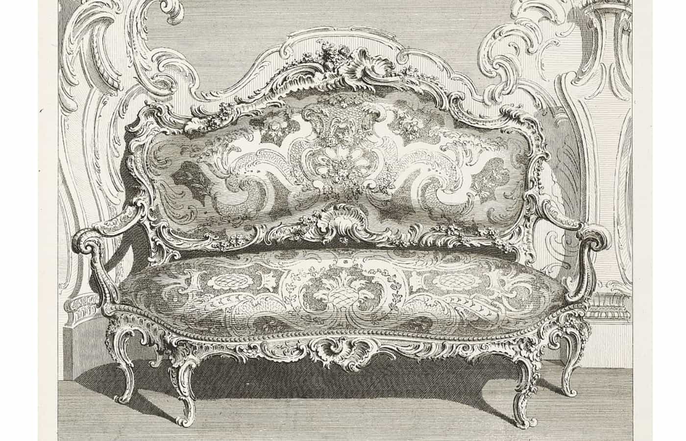 Canapé designed by Meissonnier for Count Bielinski, Warsaw, Poland (1735) (1)